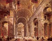 Panini, Giovanni Paolo Interior of Saint Peter's, Rome USA oil painting reproduction